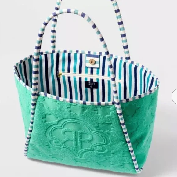 Star Geo Large Terry Beach Tote Bag Green - Roller Rabbit x Target - Picture 4 of 4